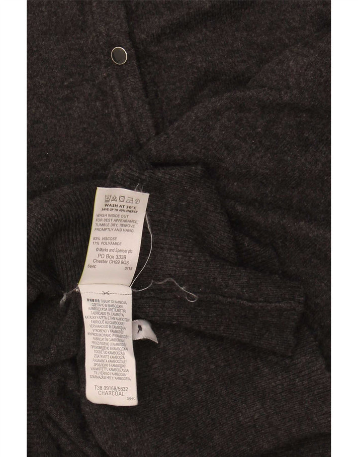 Suéter cardigã feminino Marks & Spencer Reino Unido 14 Viscose cinza médio