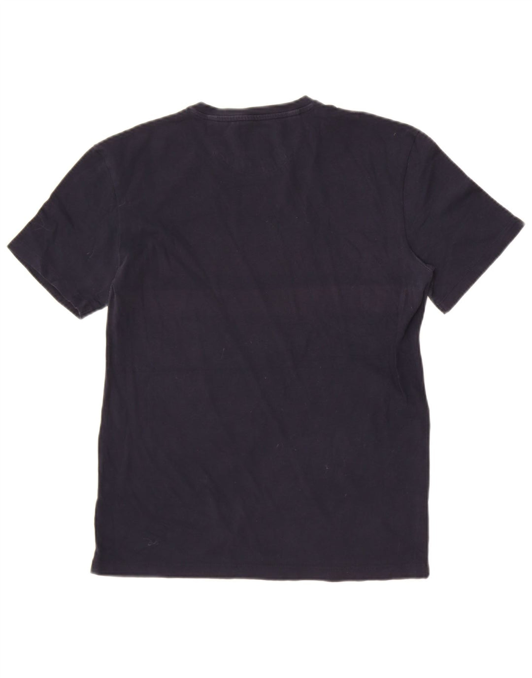 Camiseta masculina Zara Slim Fit Top Médio Algodão Azul Marinho