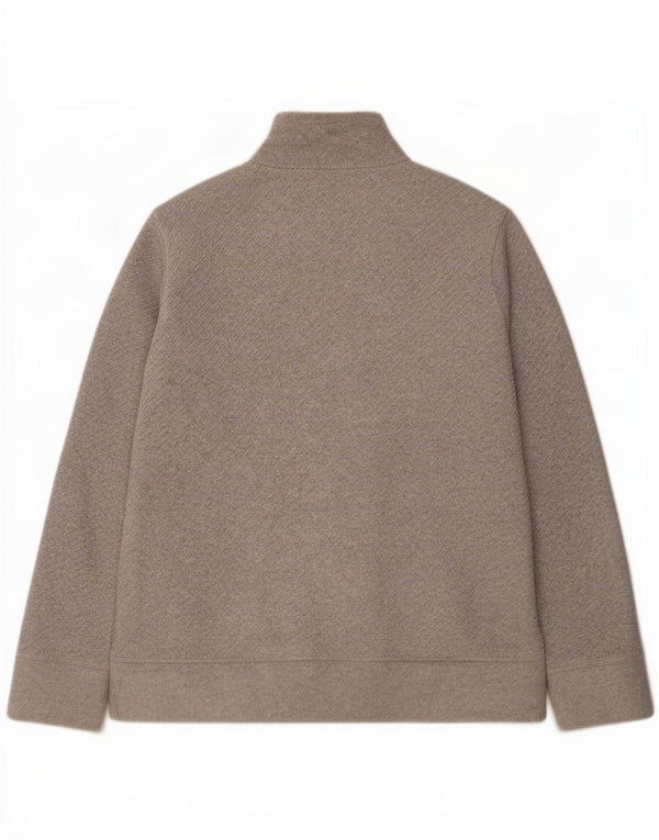 Jaqueta de lã feminina Marks & Spencer Reino Unido 16 grande poliéster cinza