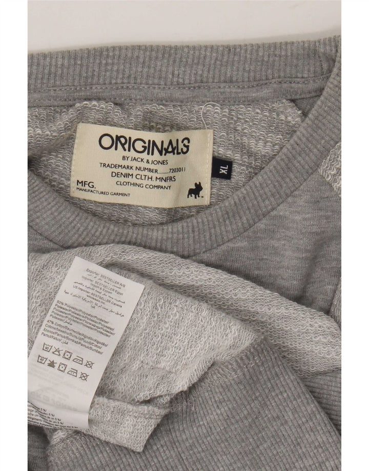 Jack & Jones moletom masculino jumper XL poliéster manchado cinza