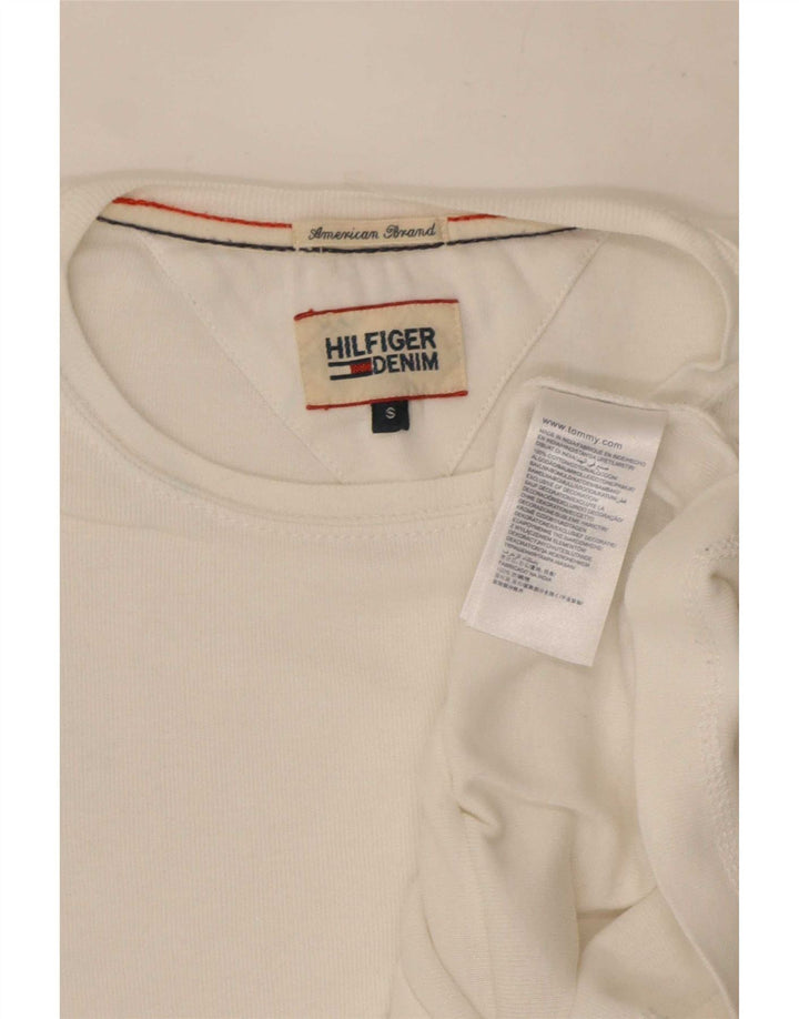 Tommy Hilfiger Top masculino manga comprida pequeno algodão branco
