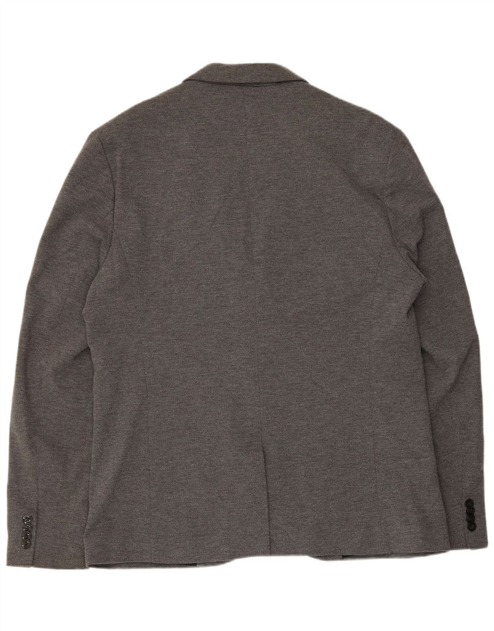 Jaqueta blazer masculina vintage com 2 botões Reino Unido 38 algodão cinza médio