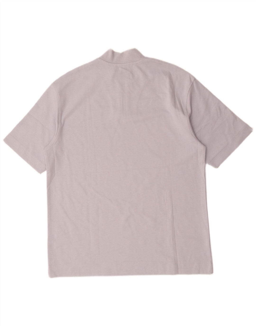 Camiseta masculina Zara com zíper e gola alta de algodão azul médio