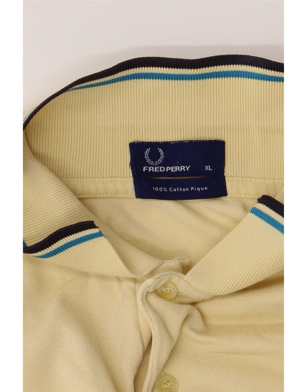 Camisa polo masculina Fred Perry XL algodão listrado amarelo