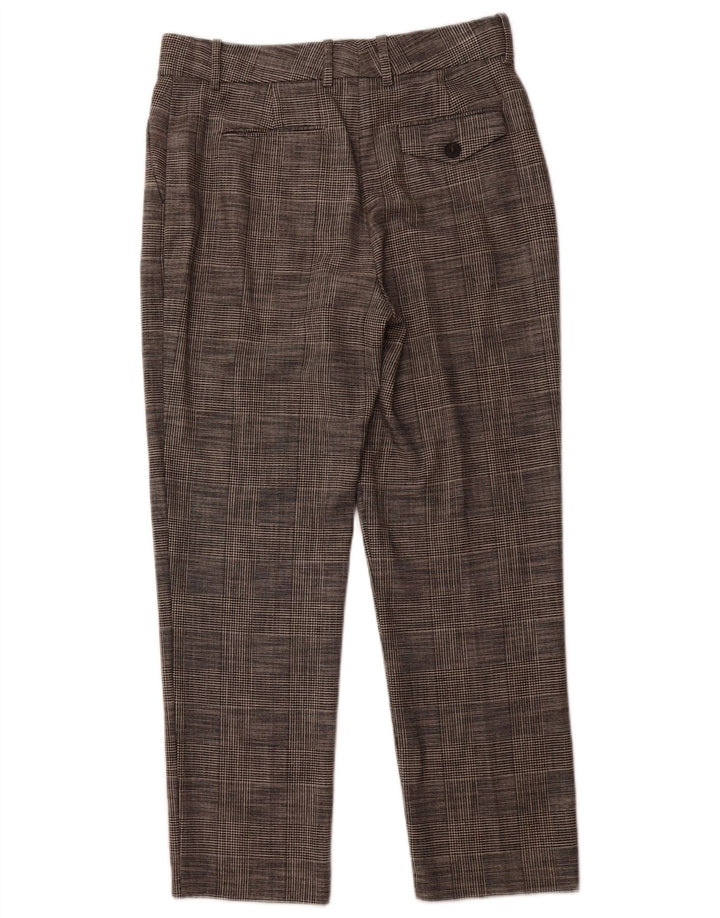 Calça feminina REISS cintura alta Reino Unido 12 médio W32 L28 cinza