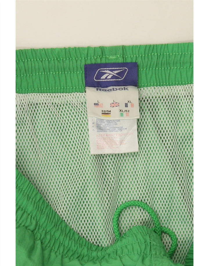 REEBOK Mens Swimming Shorts Large Green Nylon Vintage Reebok and Second-Hand Reebok from Messina Hembry 