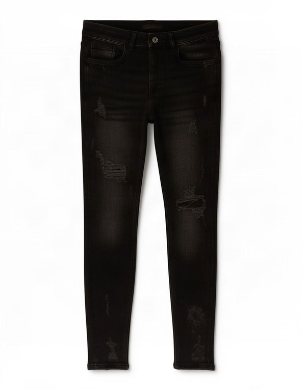 Zara Jeans Skinny Masculino EU 38 Pequeno W30 L30 Preto