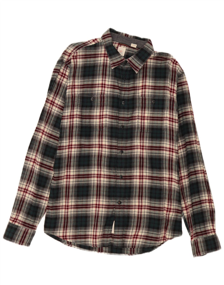 Camisa masculina de flanela DOCKERS grande algodão xadrez verde