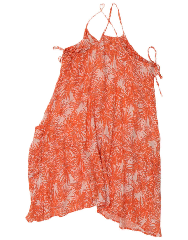 Vestido feminino assimétrico com frente única da Whistles UK 12 médio laranja floral