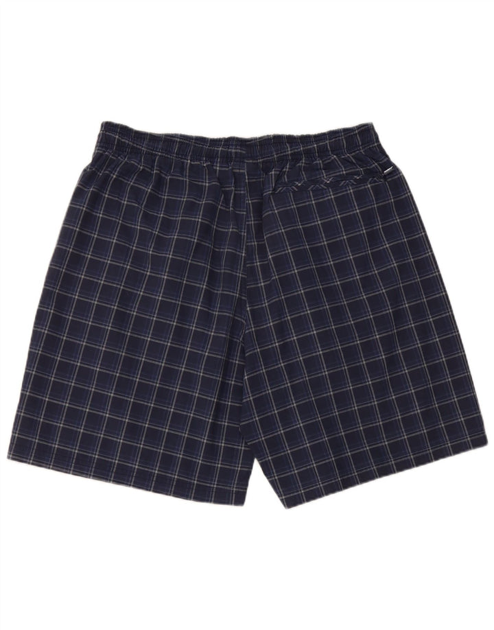Shorts de natação masculino Adidas grande poliéster xadrez azul marinho