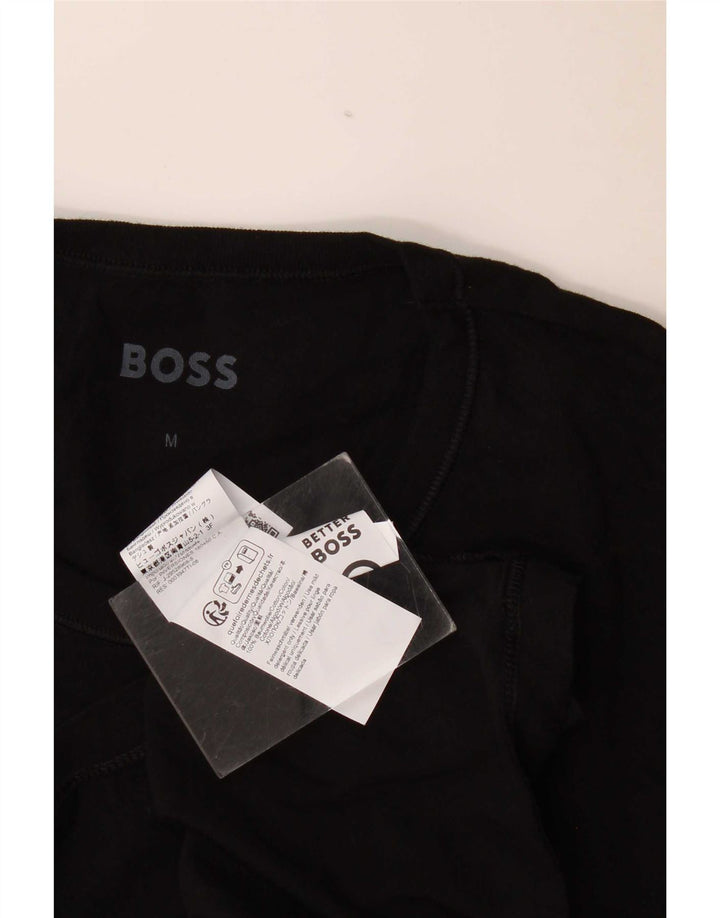 Camiseta masculina Hugo Boss Slim Fit Top Médio Algodão Preto