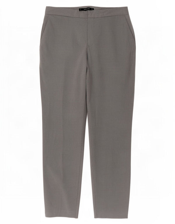 Calça Chino Slim Feminina Zara UE 36 Pequeno W26 L27 Poliéster Cinza
