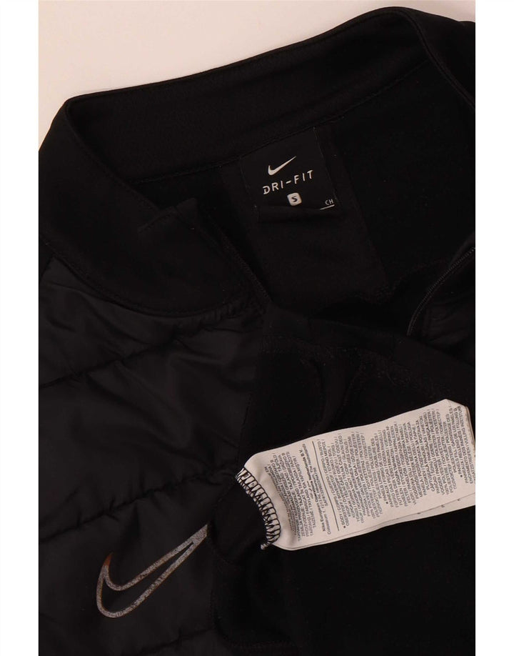 Pulôver masculino Nike Dri Fit com gola zip e top pequeno bloco colorido preto
