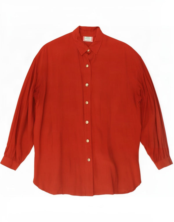 Blusa feminina vintage com estampa gráfica IT 42 viscose vermelha média