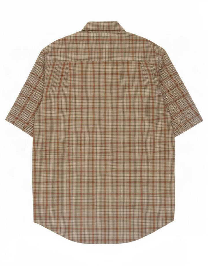 Camisa masculina de manga curta Timberland cinza médio algodão xadrez