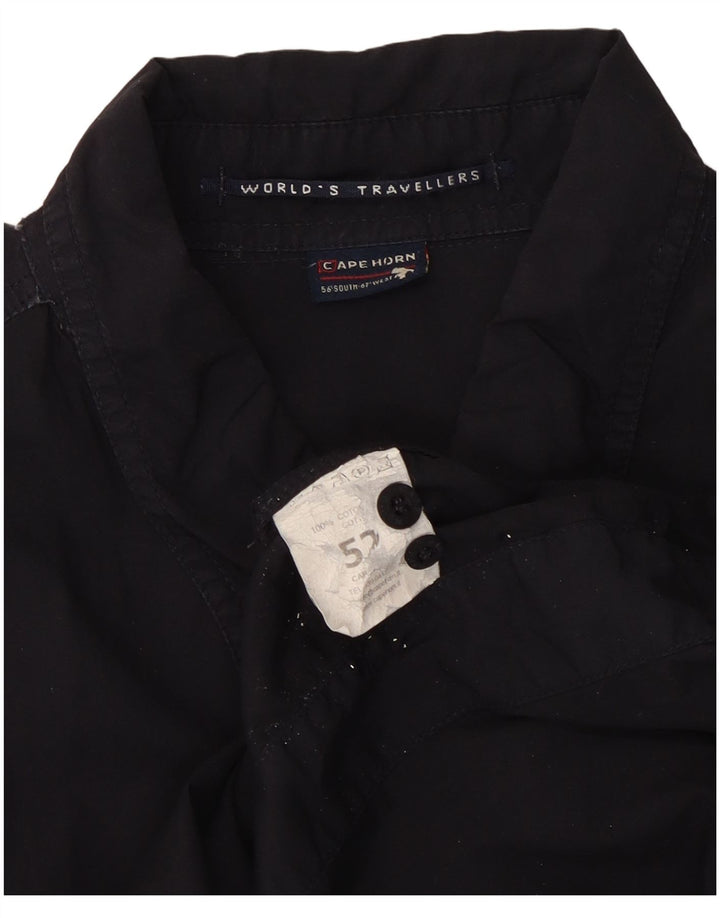 Camisa masculina de manga curta Cape Horn IT 52 grande algodão azul marinho
