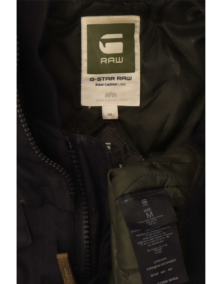Jaqueta corta-vento masculina G-Star com capuz UK 38 poliéster preto médio