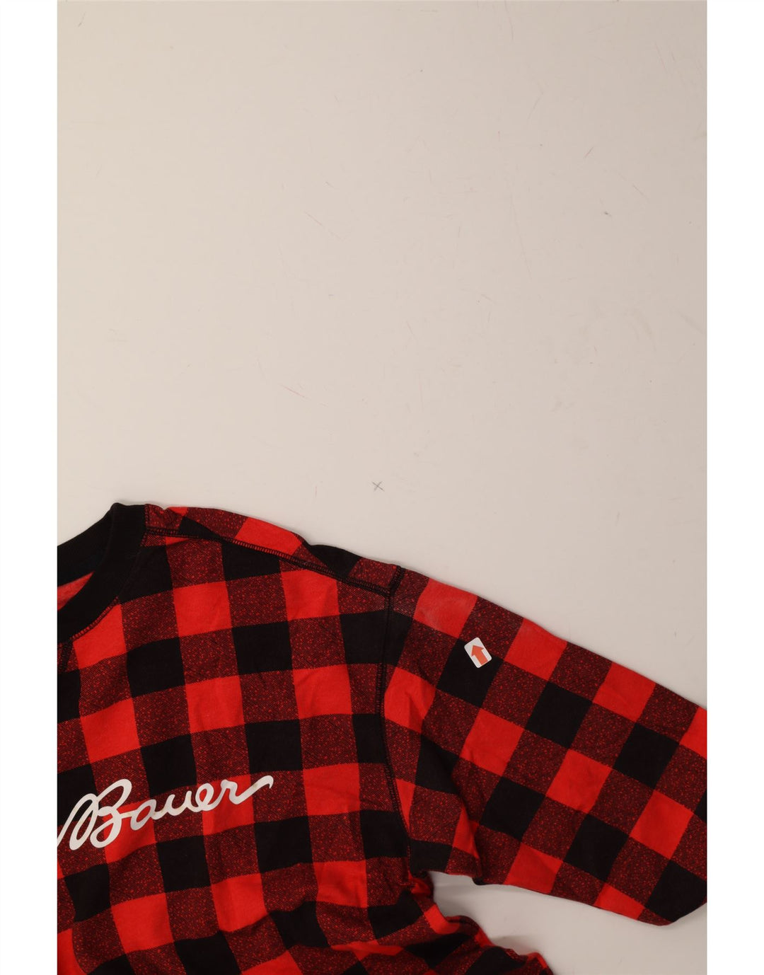 EDDIE BAUER Womens Oversized Sweatshirt Jumper UK 10 Small Red Check Vintage Eddie Bauer and Second-Hand Eddie Bauer from Messina Hembry 