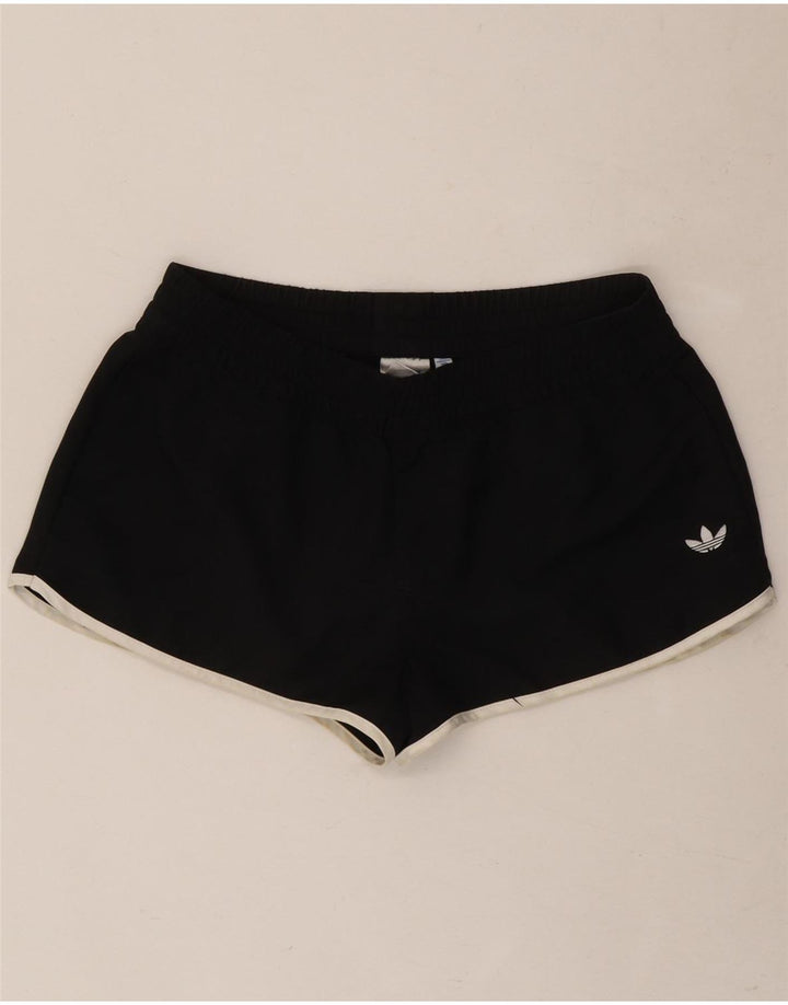 Shorts esportivos femininos Adidas IT 42 poliéster preto médio