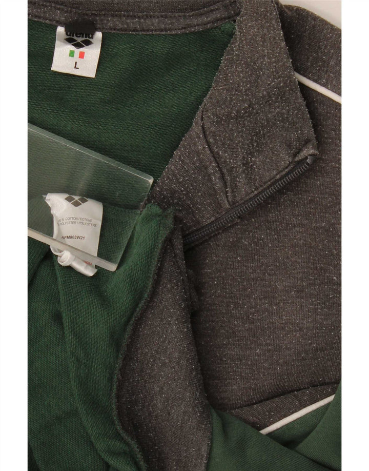 Arena Mens Treino Top Jaqueta Grande Algodão Colourblock Cinza