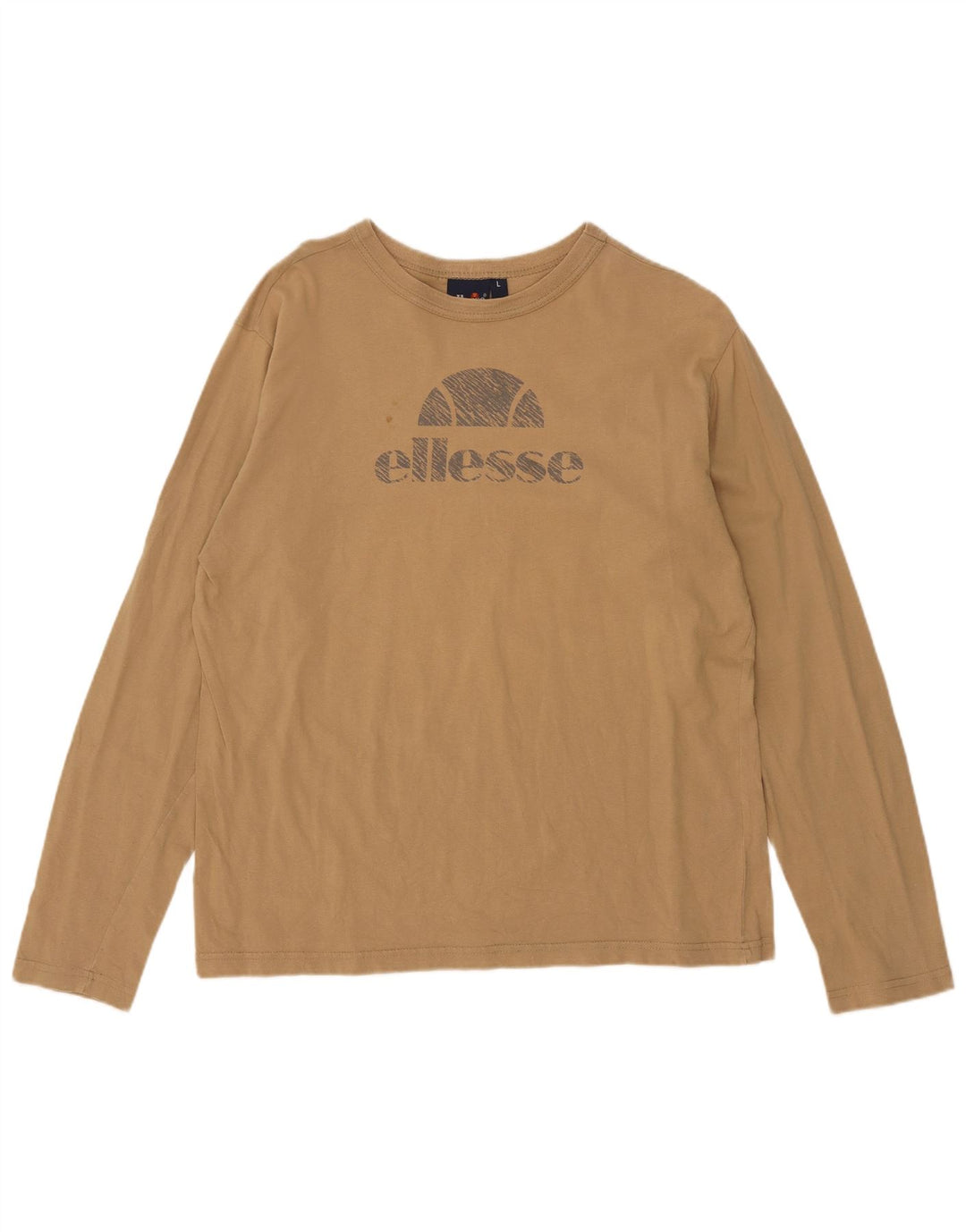 Ellesse Top gráfico feminino manga comprida Reino Unido 16 grande marrom