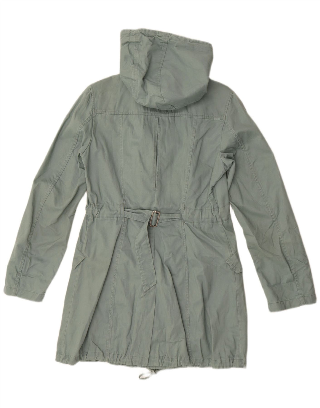 Jaqueta parka feminina com capuz Benetton IT 42 algodão verde médio