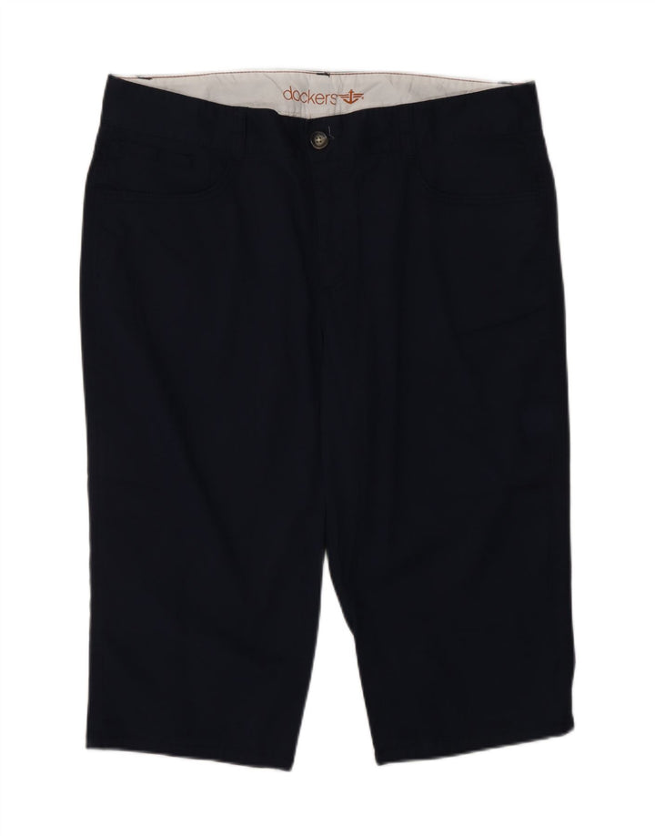 Bermuda feminina DOCKERS US 14 XL W34 azul marinho algodão