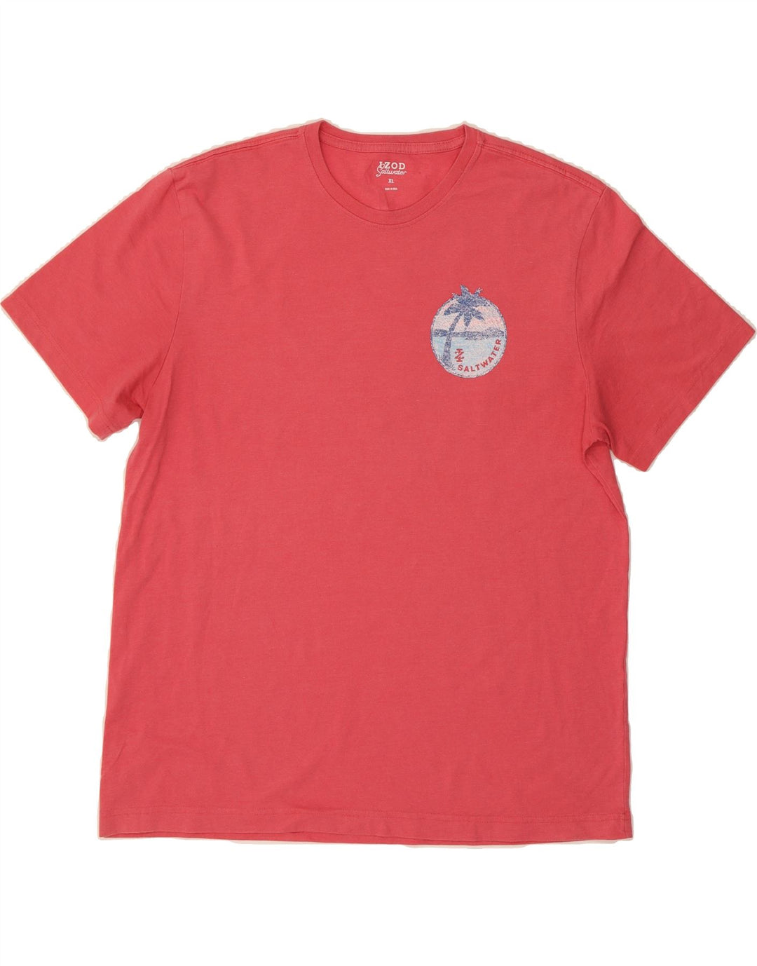 IZOD Mens Salt Water Graphic T-Shirt Top XL Pink Vintage Izod and Second-Hand Izod from Messina Hembry 