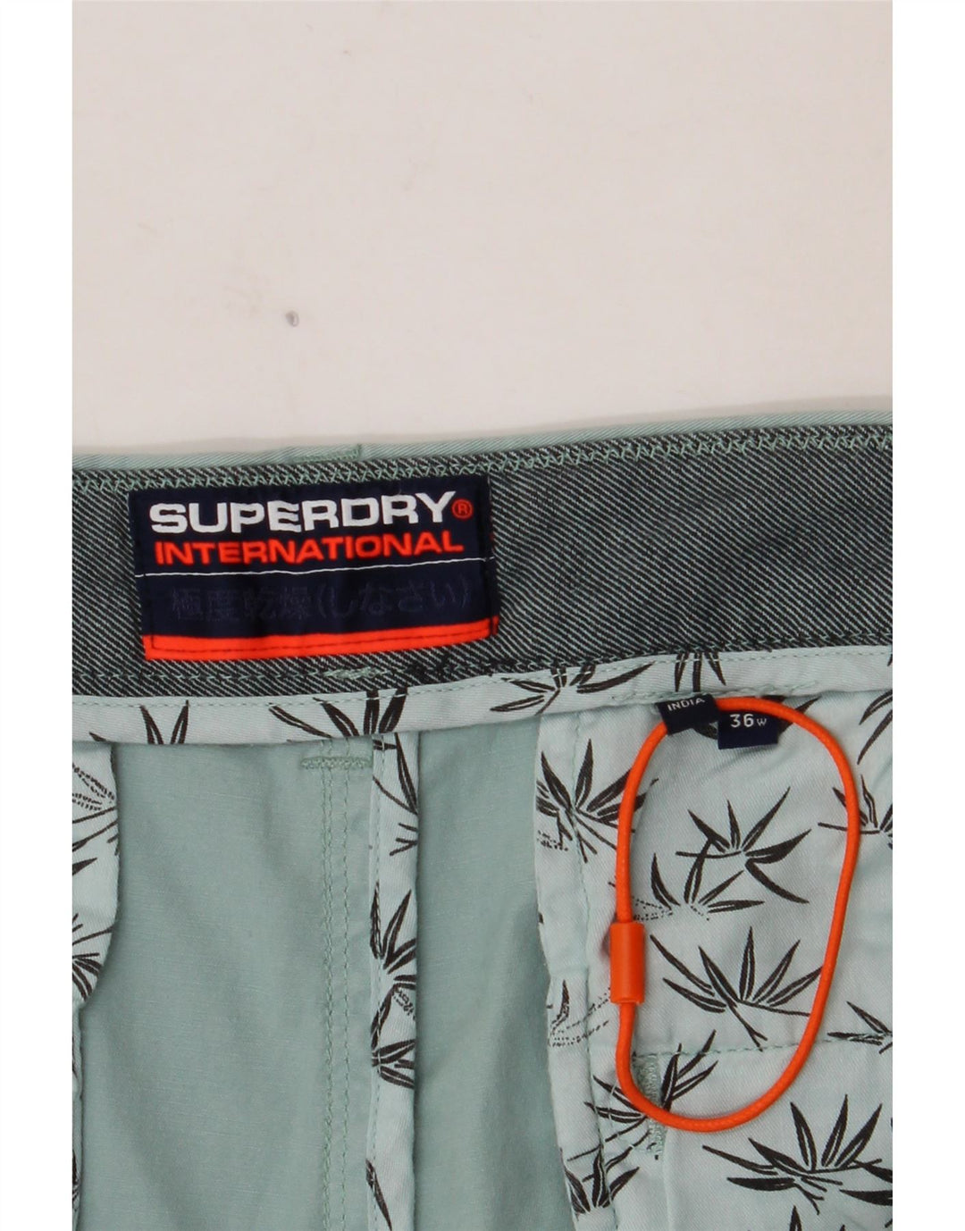 Shorts Chino Masculino SUPERDRY W36 Grande Algodão Azul