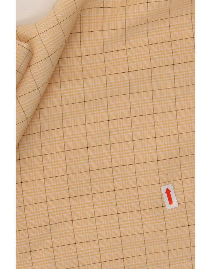 PIERRE CARDIN Camisa masculina de manga curta modal xadrez amarelo médio