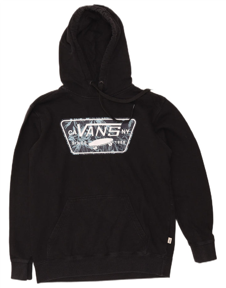 Vans masculino gráfico moletom com capuz pequeno algodão preto