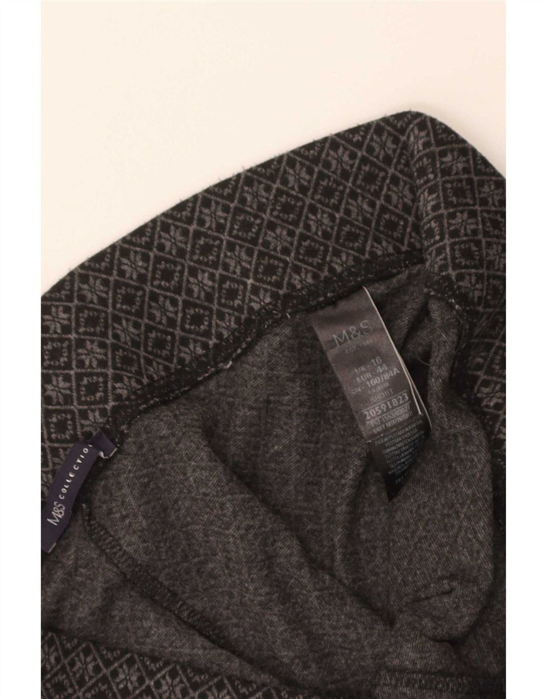Leggings capri femininas Marks & Spencer Reino Unido 16 poliéster geométrico cinza grande