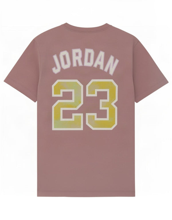 Camiseta masculina Jordan com estampa gráfica pequena de algodão rosa