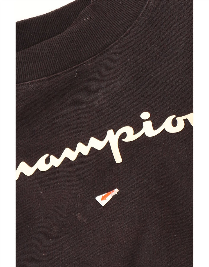 Suéter gráfico feminino CHAMPION 11-12 anos grande algodão preto