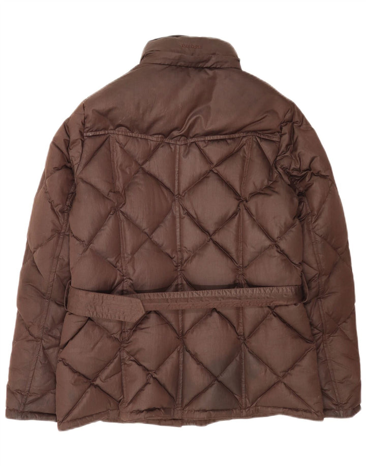 Jaqueta acolchoada feminina Barbour UK 12 poliéster marrom médio