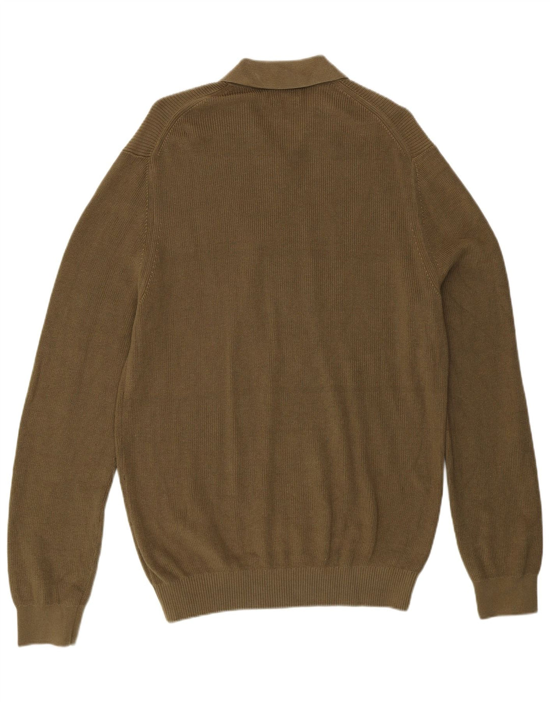 Suéter masculino Massimo Dutti com gola polo e algodão cáqui XL