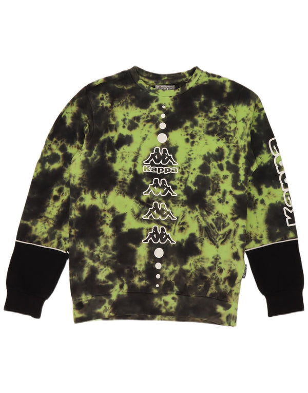 Suéter gráfico Kappa Boys 11-12 anos verde tie-dye