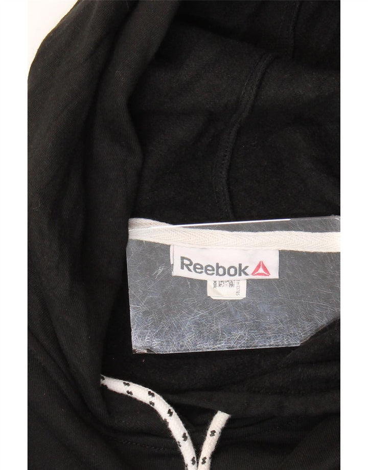 Reebok feminino gráfico oversized moletom com capuz Reino Unido 16 grande preto