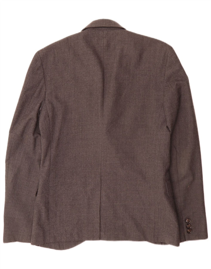 Jaqueta blazer masculina de 2 botões Jack Wills Reino Unido 36 pequena lã cinza