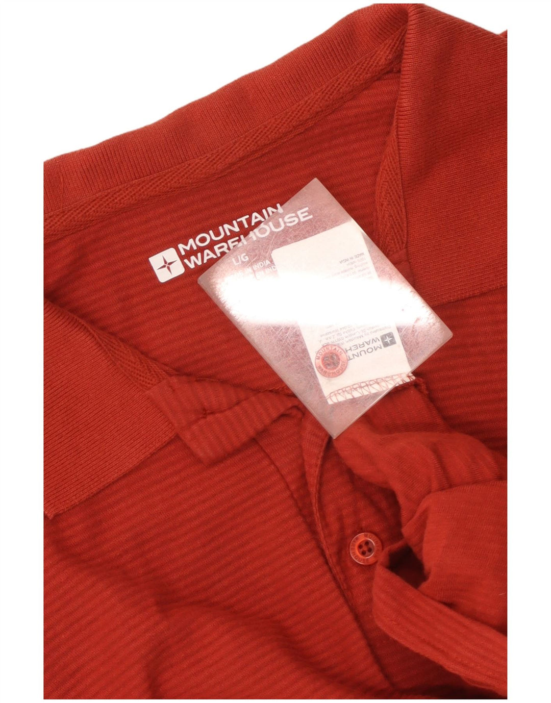 Camisa polo masculina Mountain Warehouse grande algodão listrado vermelho