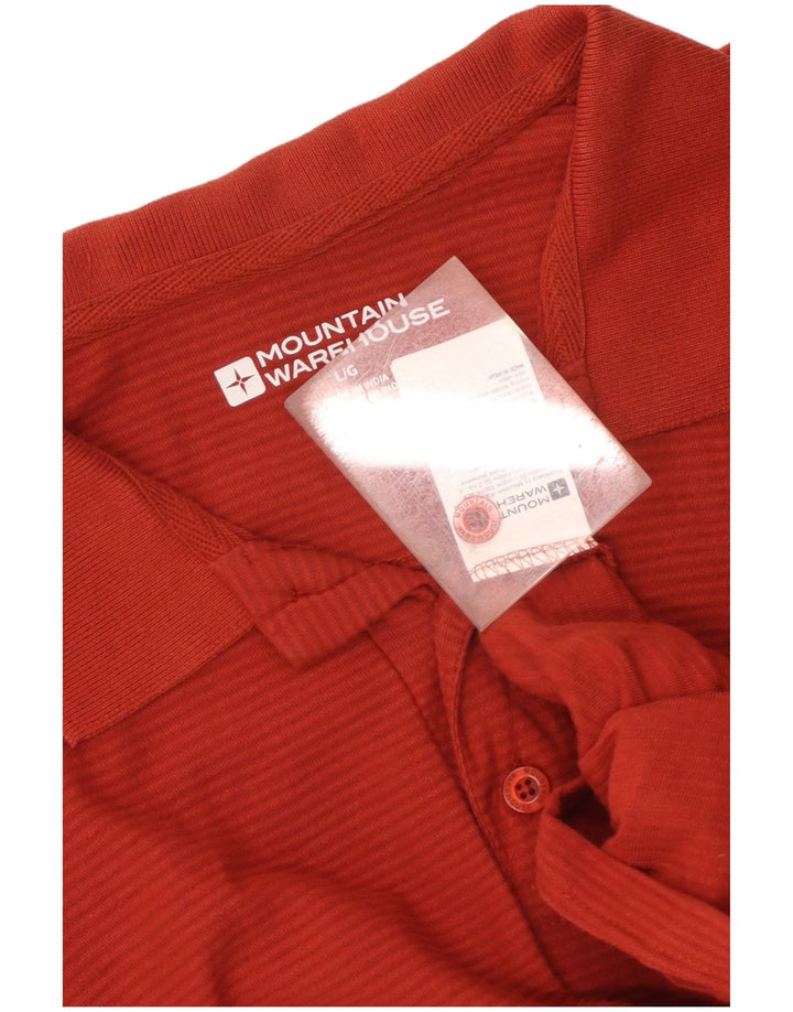 Camisa polo masculina Mountain Warehouse grande algodão listrado vermelho