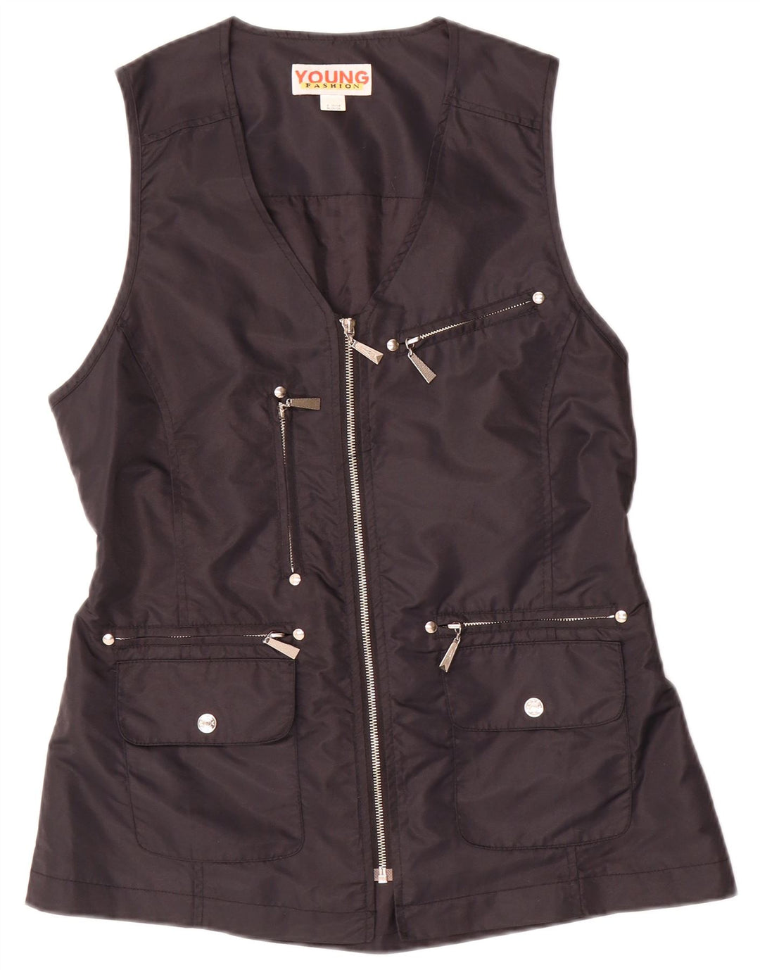 Colete utilitário feminino VINTAGE UK 10/12 poliamida preta média
