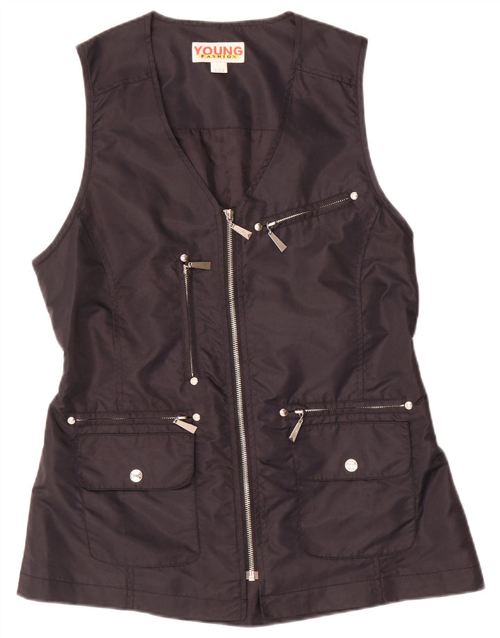 Colete utilitário feminino VINTAGE UK 10/12 poliamida preta média