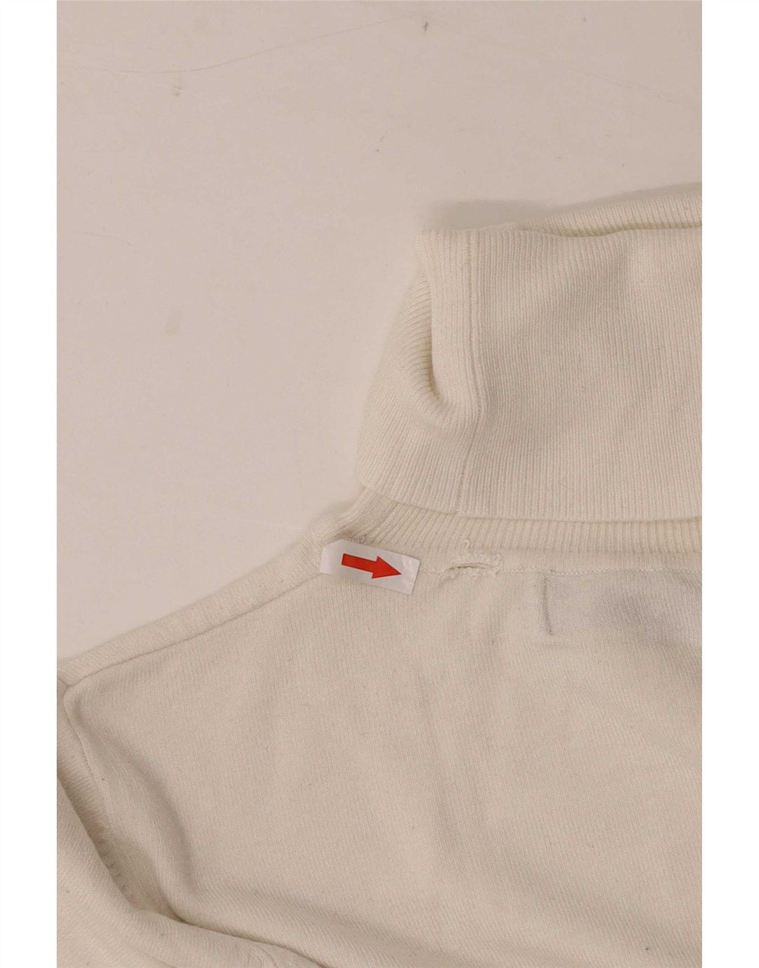Suéter feminino Zara com gola redonda, Reino Unido 12, médio, rayon branco