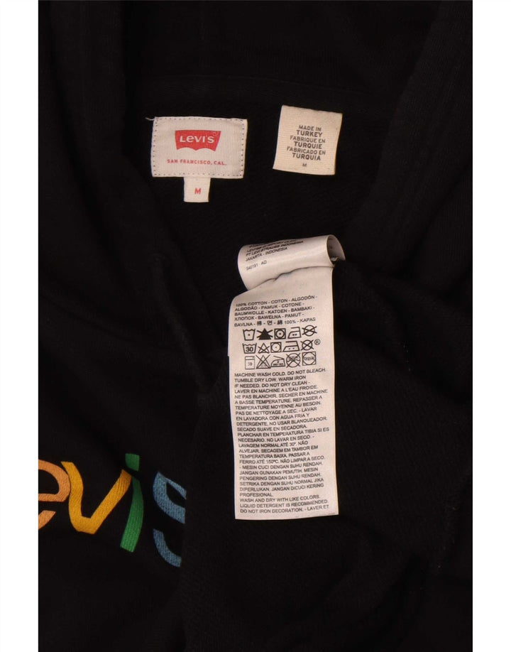 Moletom com capuz gráfico masculino Levi's médio preto algodão