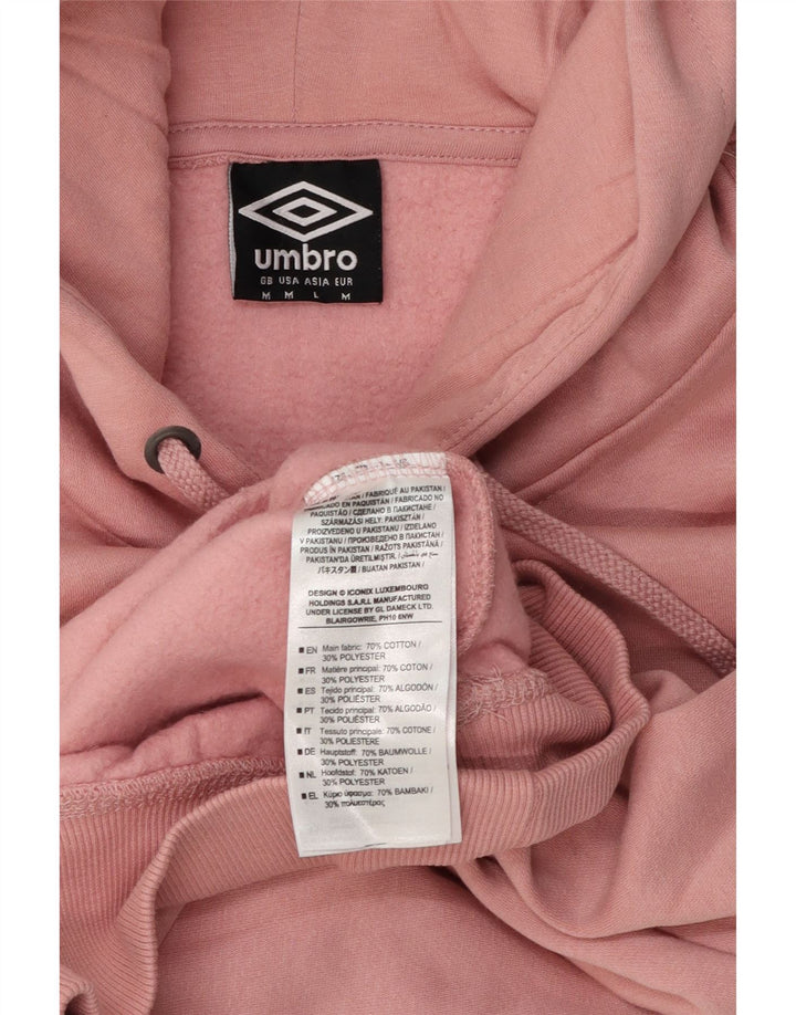 Umbro moletom com capuz gráfico masculino médio algodão rosa