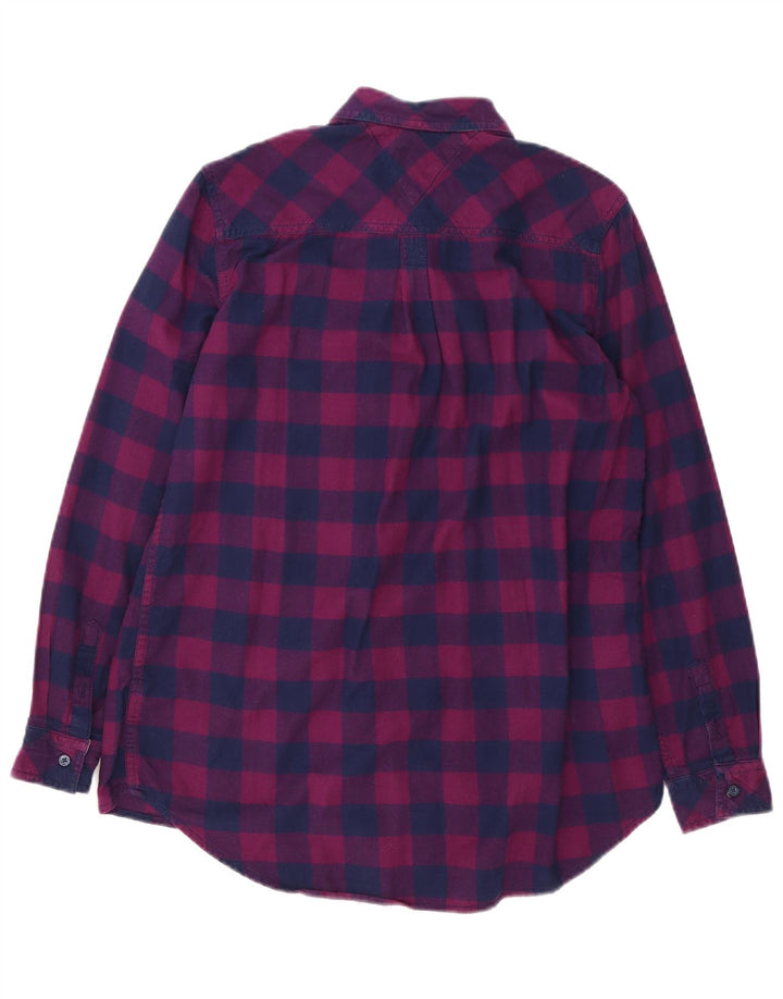 Camiseta feminina Tommy Hilfiger Reino Unido 10 pequena xadrez roxa