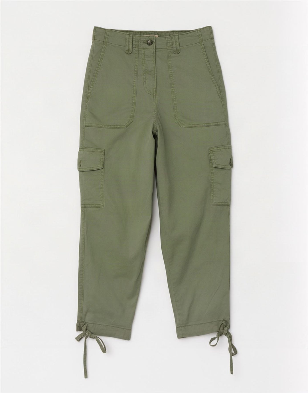 Calça cargo feminina Marks & Spencer média W26 L23 Lyocell verde