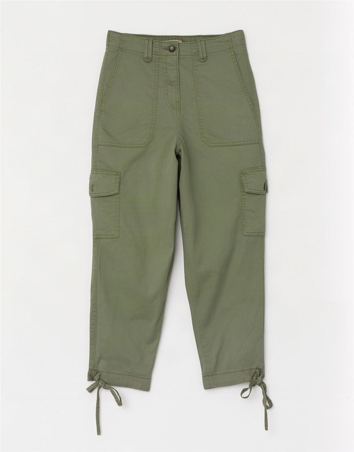 Calça cargo feminina Marks & Spencer média W26 L23 Lyocell verde
