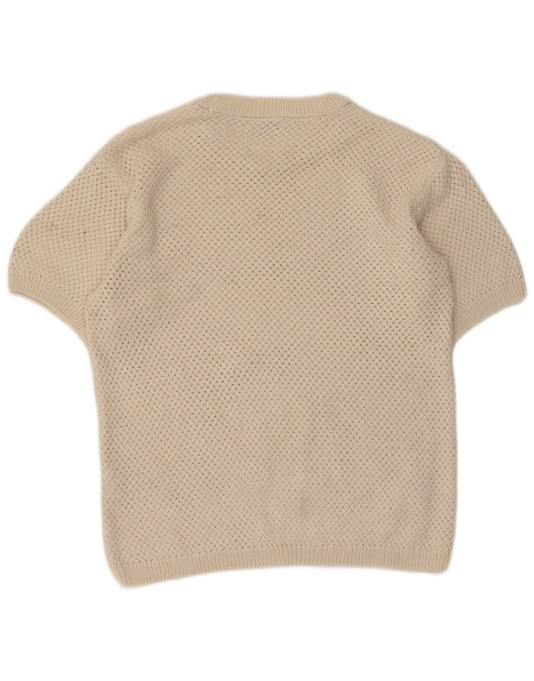 Suéter masculino ZARA com gola redonda, poliéster bege médio